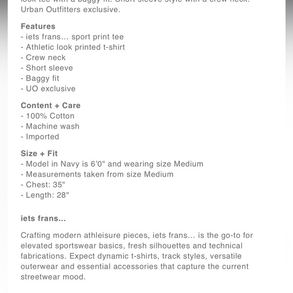 NWT SOLD OUT iets frans… Sport Print Tee (Urban Outfitters) *oversized fit - Picture 6 of 10